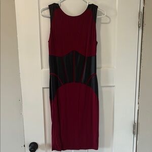 Burgundy and Black Sleeveless Dress
